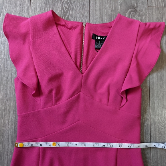 NWT DKNY Hot Pink Fitted Party Dress - Picture 3 of 7